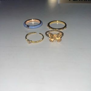 4pc gold ring set